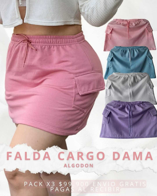 FALDA CARGO DAMA PREMIUM ALGODON